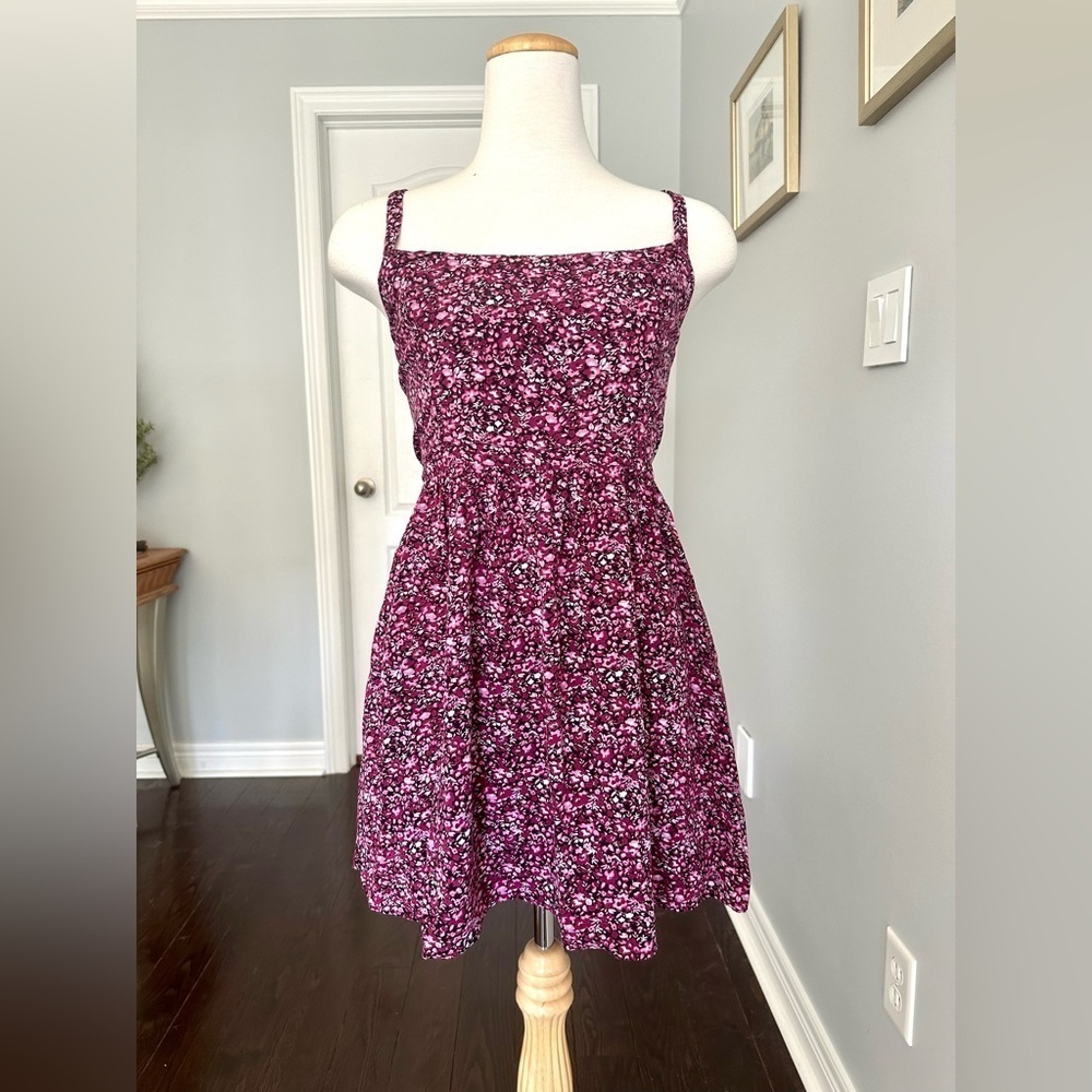 GARAGE Peekaboo Sleeveless Fit and Flare Floral Dress - Sz M